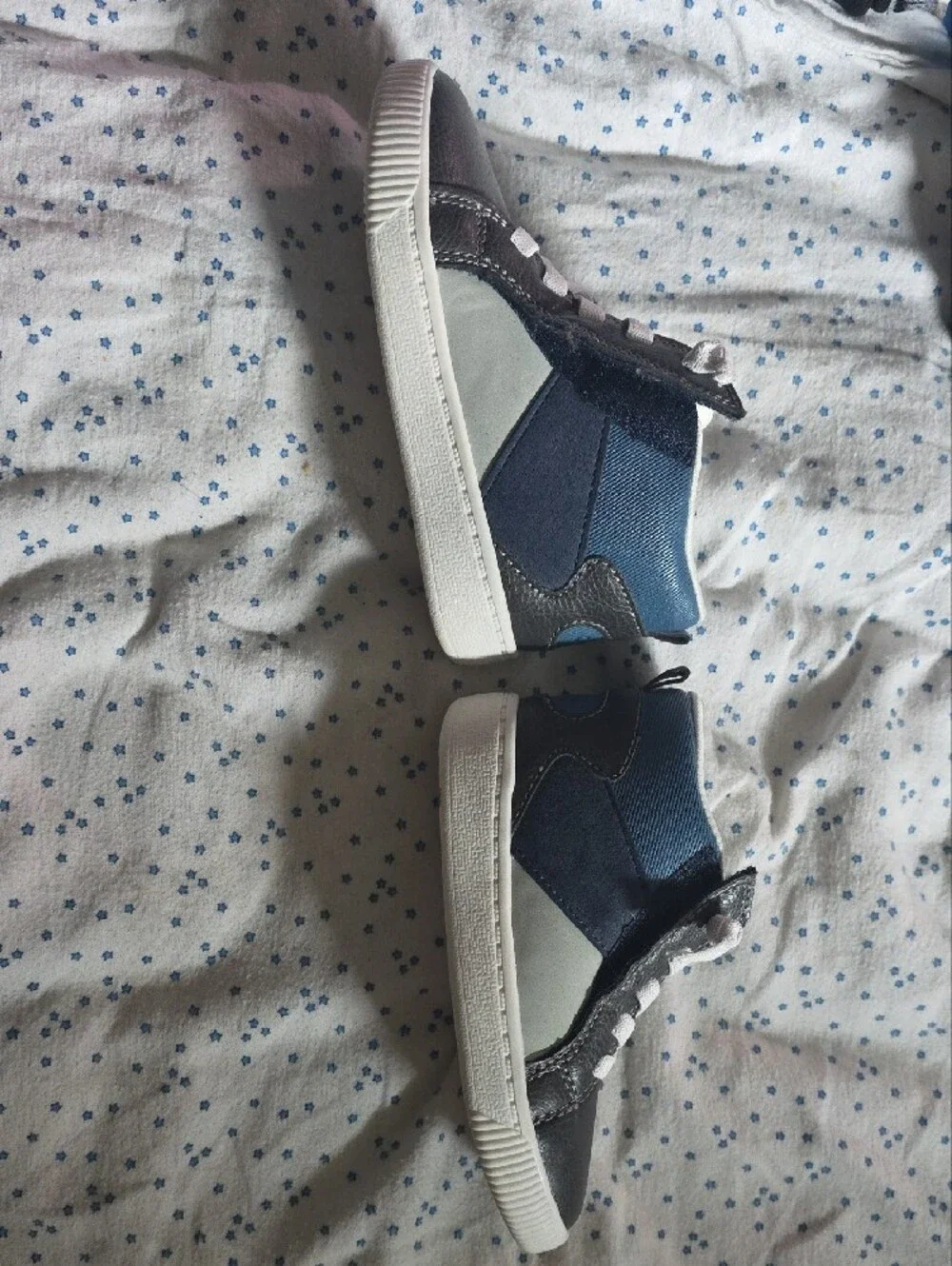 Carter's Navy, Gray and White Toddler Lace-Up Sneakers